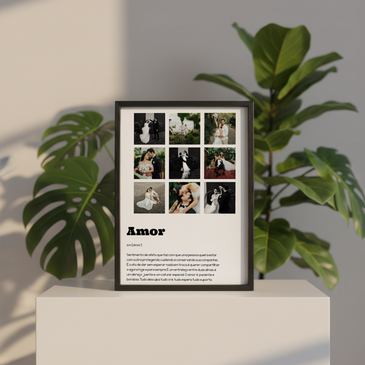 "Amor" Yazılı Fotoğraflı Poster Tablosu